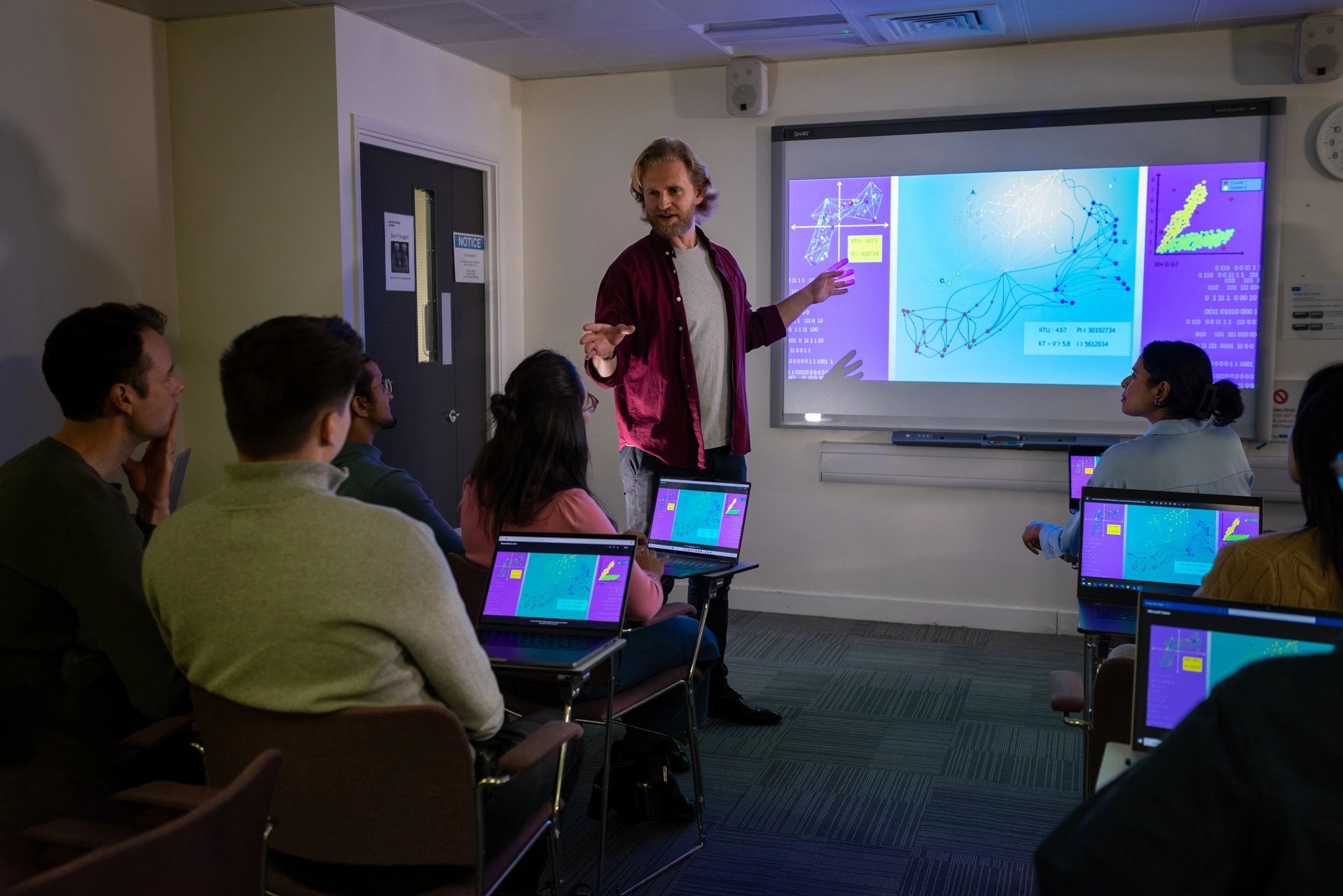 Audience watching an educational presentation